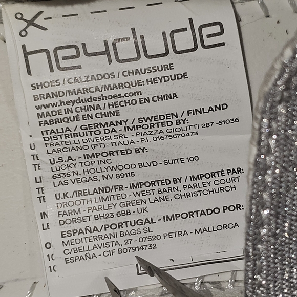 Hey Dude Wendy Stretch Sparkling Gray Size US6/ Euro 37 Comfy, Fun, Trendy VGUC - Picture 3 of 16